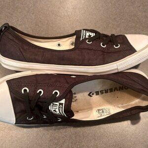 Converse Chuck Taylor All Star Ballet Lace 9.5 Low Top Black Women's Sneakers